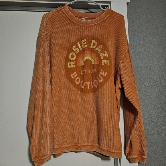 Rosie Daze Retro Rainbow Logo Corded Crew - Picture 1 of 2